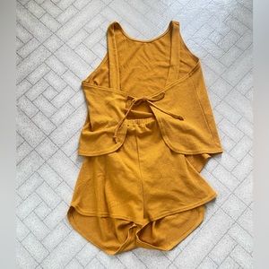 Free People Mustard Yellow Jumpsuit